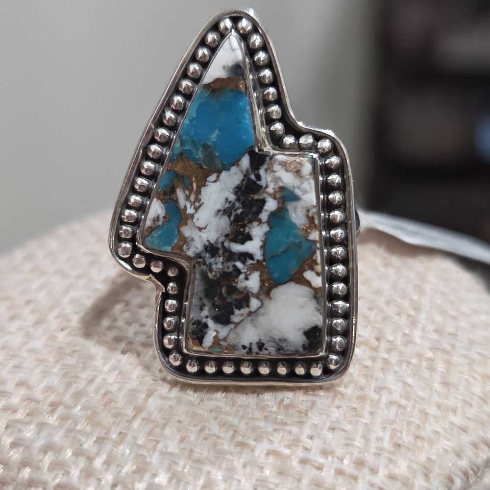 Unique Turquoise and Stone Ring